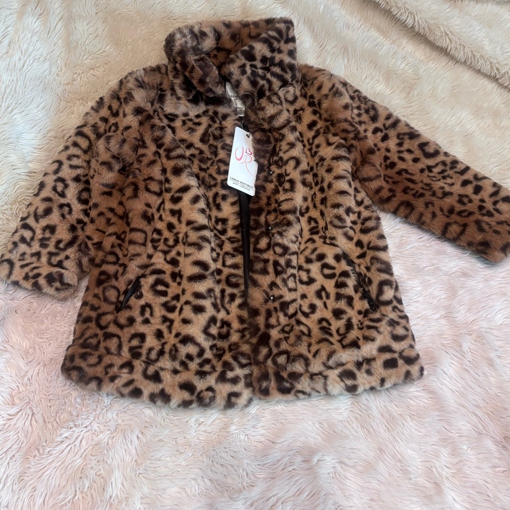 Urban Republic Faux Fur Leopard Toddler Coat